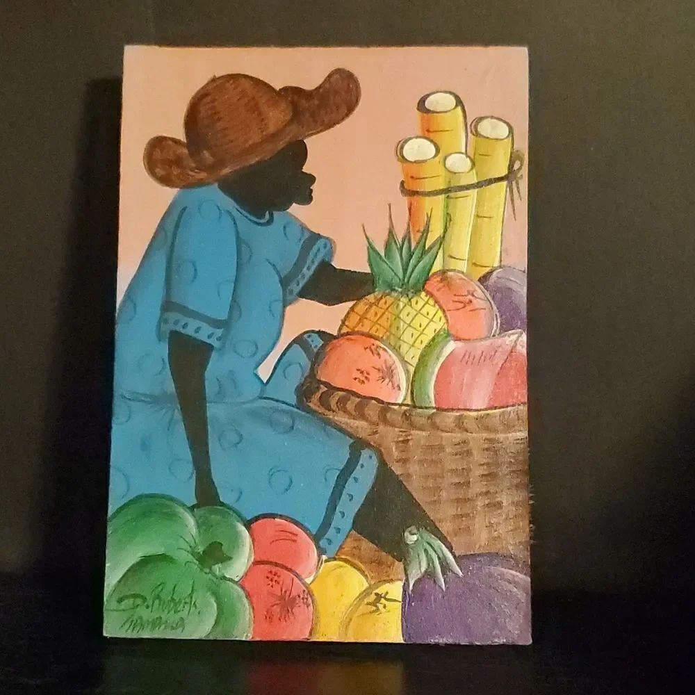 D. Roberts Jamaica oil painting autographed
